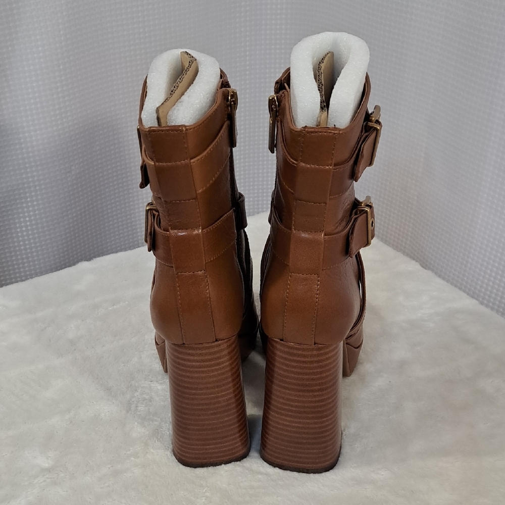 Vince Camuto Brown Heeled Boots with Buckle Detail - Picture 6 of 10